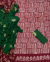 Block Print Elegant Cotton Suit Set - Yanchi